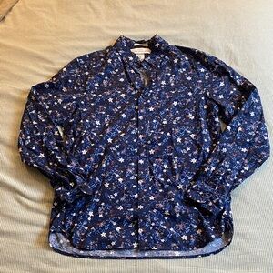 H&M Blue Floral Dress Shirt